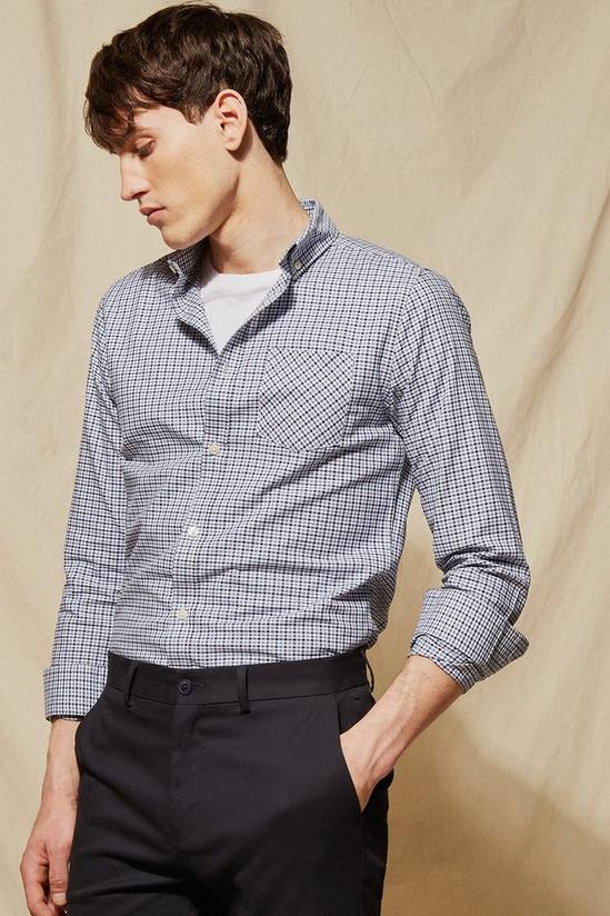Burton Relaxed Fit Blue And Navy Gingham Shirt 1