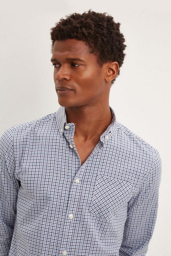 Burton Relaxed Fit Blue And Navy Gingham Shirt 4