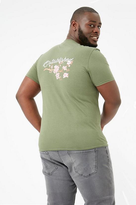 Burton Khaki Oversized Floral Print T-shirt 3