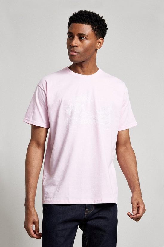 Burton Relaxed Fit Pink Wave Print T-shirt 1