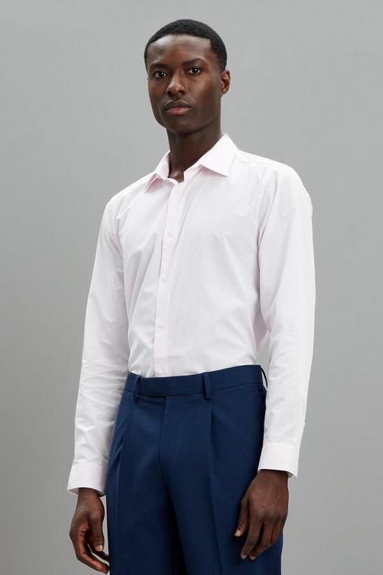 Burton Pink Tailored Fit Long Sleeve Easy Iron Shirt 1