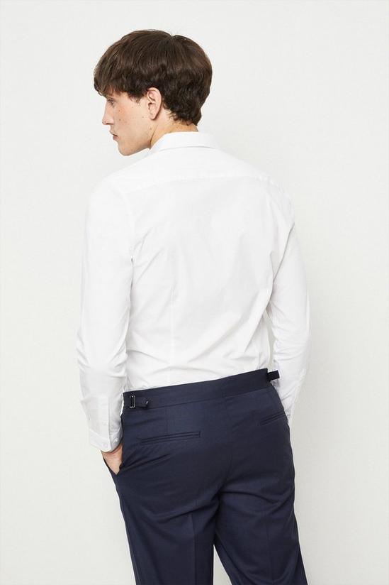 Burton White Skinny Fit Long Sleeve Stretch Cotton Shirt 3