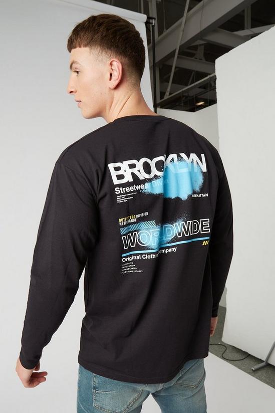 Burton Black Long Sleeve Brooklyn Spray Print Tshirt 1