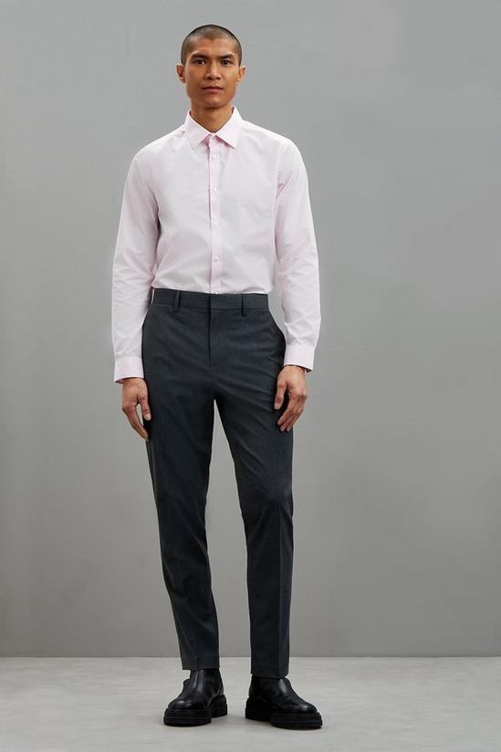 Burton Pink Slim Fit Long Sleeve Easy Iron Shirt 2