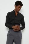 Burton Black Skinny Fit Long Sleeve Stretch Cotton Shirt thumbnail 2