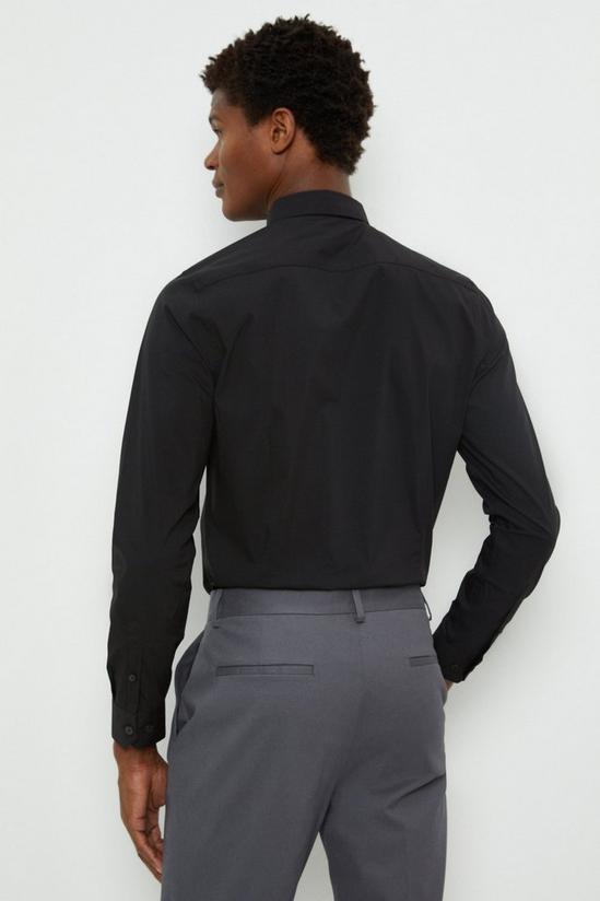 Burton Black Skinny Fit Long Sleeve Stretch Cotton Shirt 3