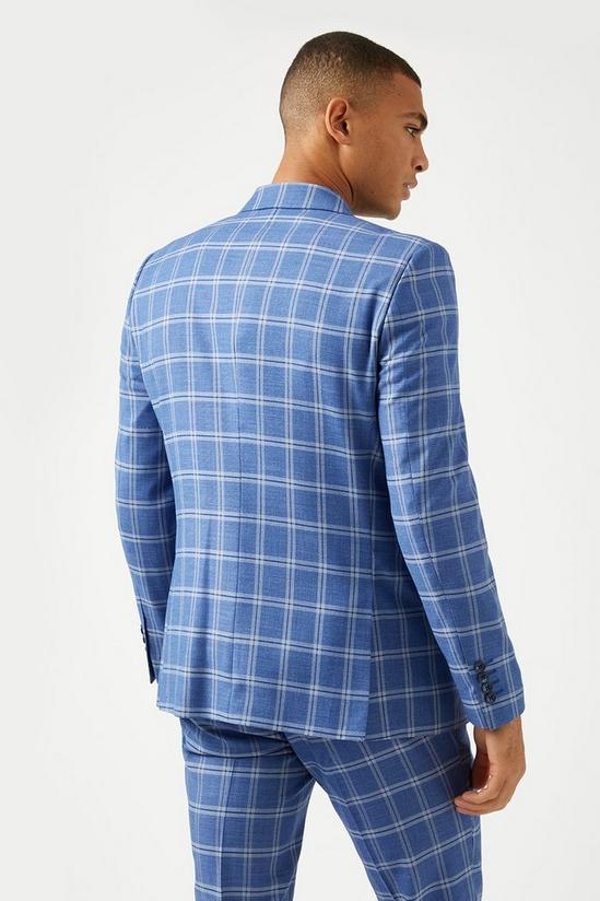Burton Sim Fit Blue Check Suit Jacket 3