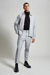 Burton Slim Fit Grey Micro Check Smart Trousers thumbnail 2