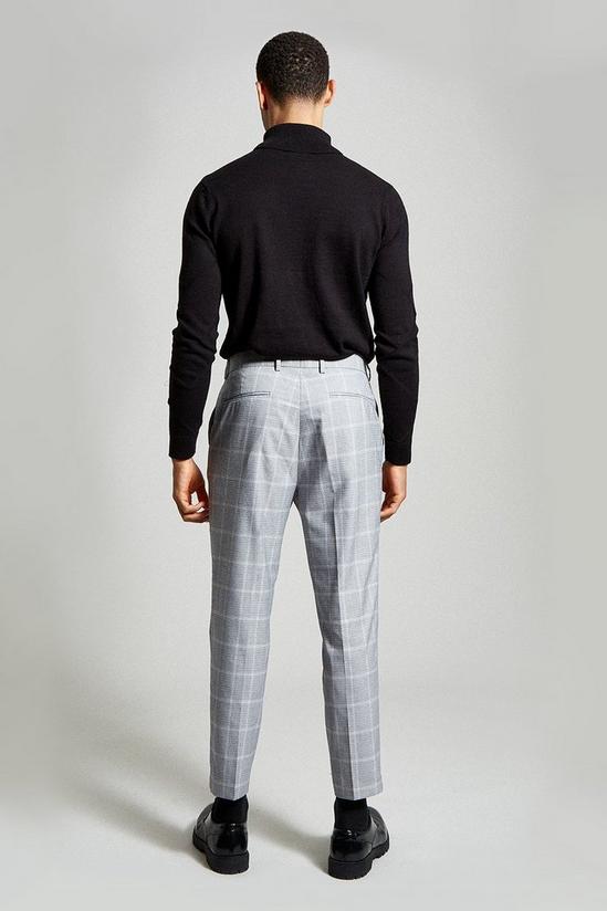 Burton Slim Fit Grey Micro Check Smart Trousers 3