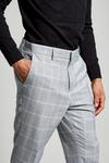 Burton Slim Fit Grey Micro Check Smart Trousers thumbnail 4