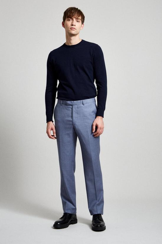 Burton Texture Fit Premium Light Blue Wool Suit Trousers 1