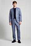 Burton Texture Fit Premium Light Blue Wool Suit Trousers thumbnail 2