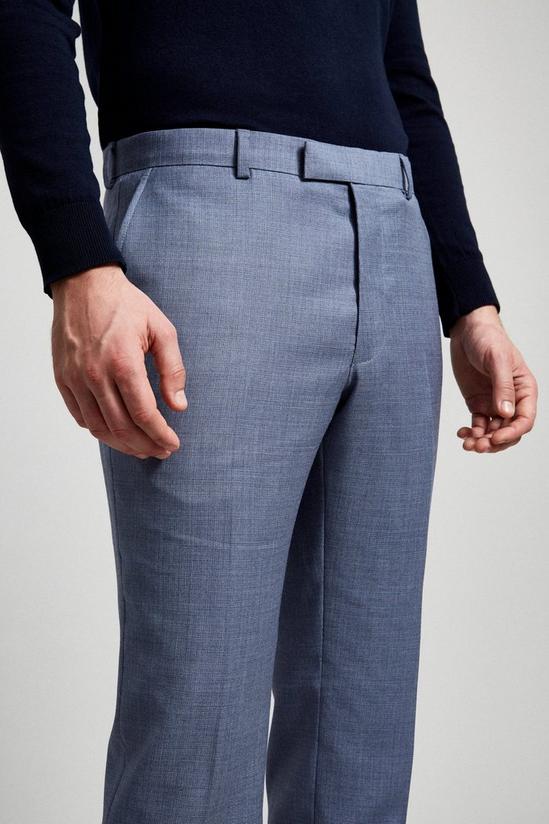 Burton Texture Fit Premium Light Blue Wool Suit Trousers 5