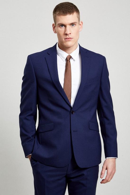 Burton Slim Fit Royal Blue Merino Wool Suit Jacket 1