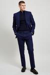 Burton Slim Fit Royal Blue Merino Wool Suit Jacket thumbnail 2