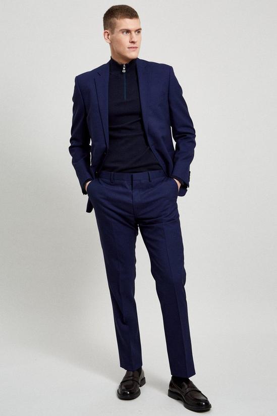 Burton Slim Fit Royal Blue Merino Wool Suit Jacket 2