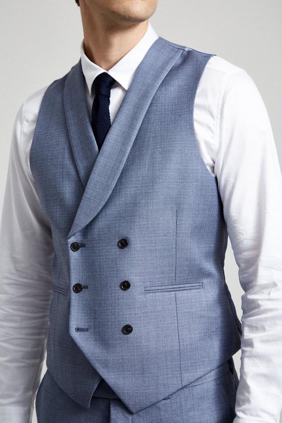 Burton Premium Light Blue Texture Wool Waistcoat 5