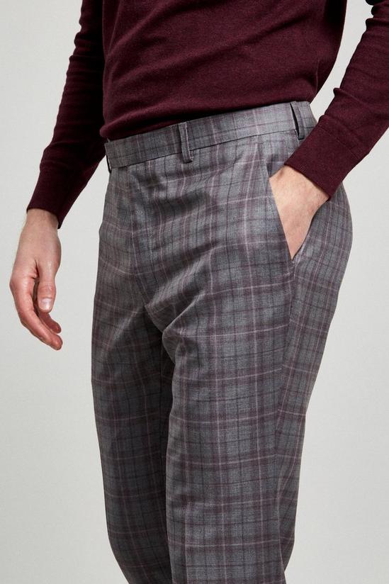 Burton 1904 Grey Check Wool Suit Trousers 4