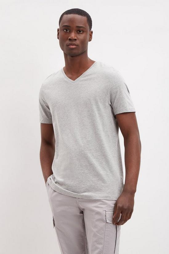 Burton Grey Marl V-Neck T-shirt 1