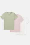 Burton 3 Pack Ecru Pink And Khaki T-shirt thumbnail 1