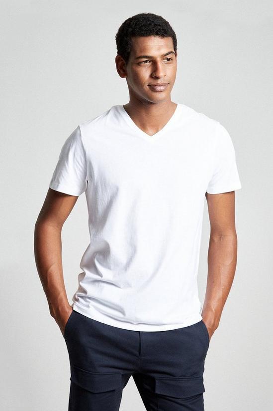 Burton Regular White Short Sleeve V Neck T-Shirt 1