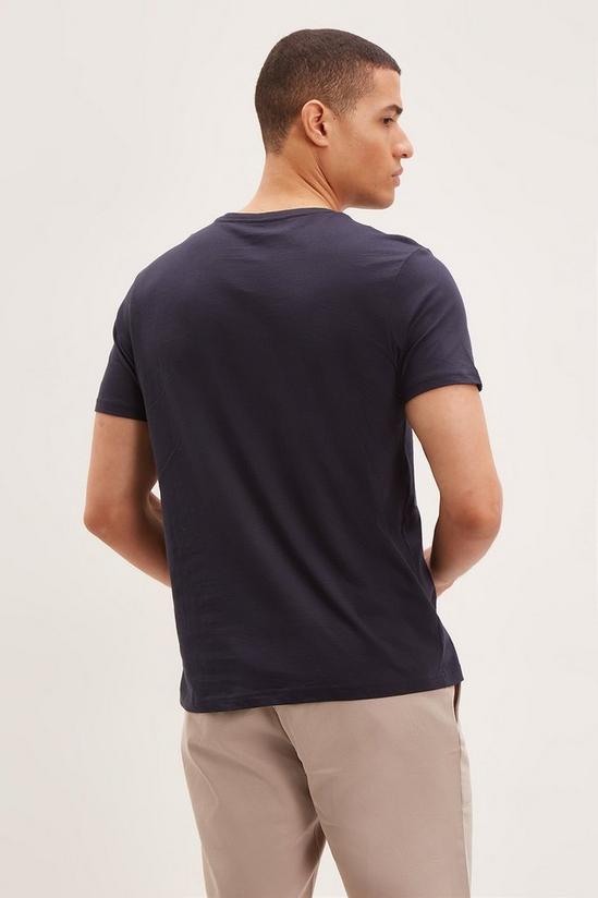 Burton Slim Fit Navy Grandad Collar T Shirt 3