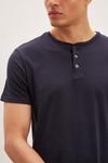 Burton Slim Fit Navy Grandad Collar T Shirt thumbnail 4