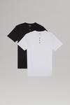 Burton 2 Pack Regular Fit Black And White Grandad T-Shirt thumbnail 1