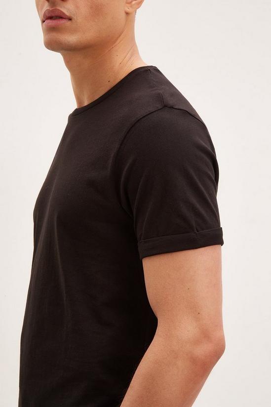 Burton Slim Fit Black Roll Sleeve T-Shirt 4