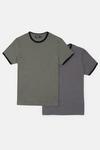 Burton 2 Pack Grey Black And Khaki Black Ringer T-shirt thumbnail 1