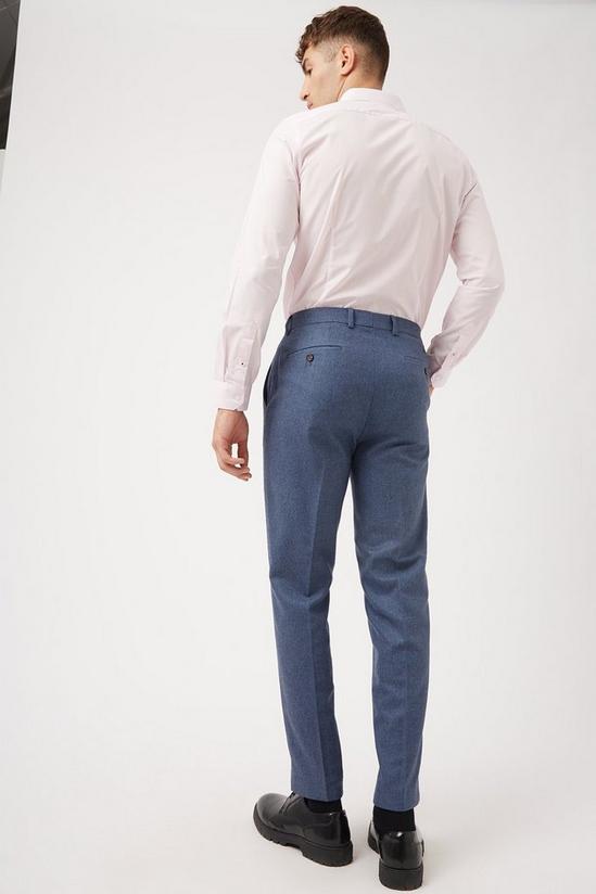 Burton 1904 Slim Fit Blue Wool Blend Tweed Suit Trousers 3