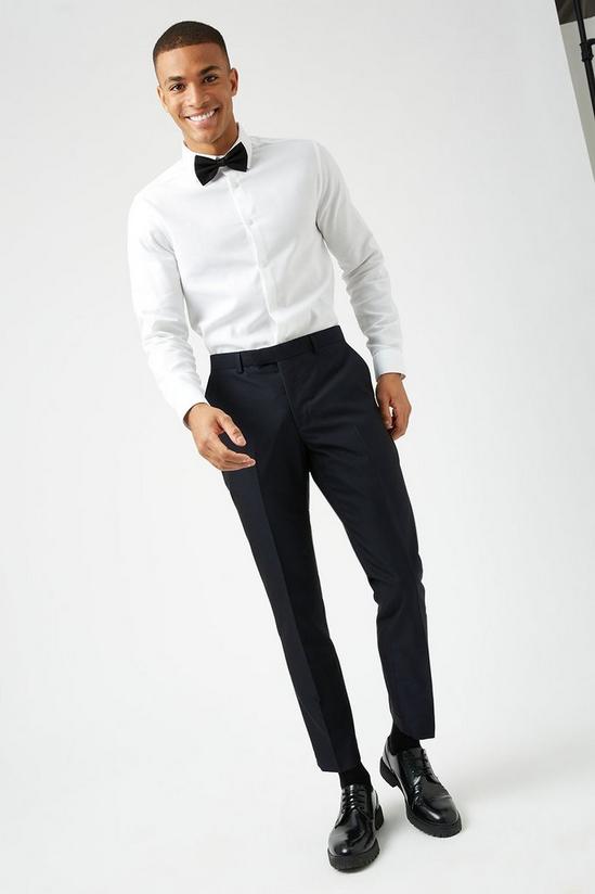 Burton Slim Navy Textured Tuxedo Trouser 1