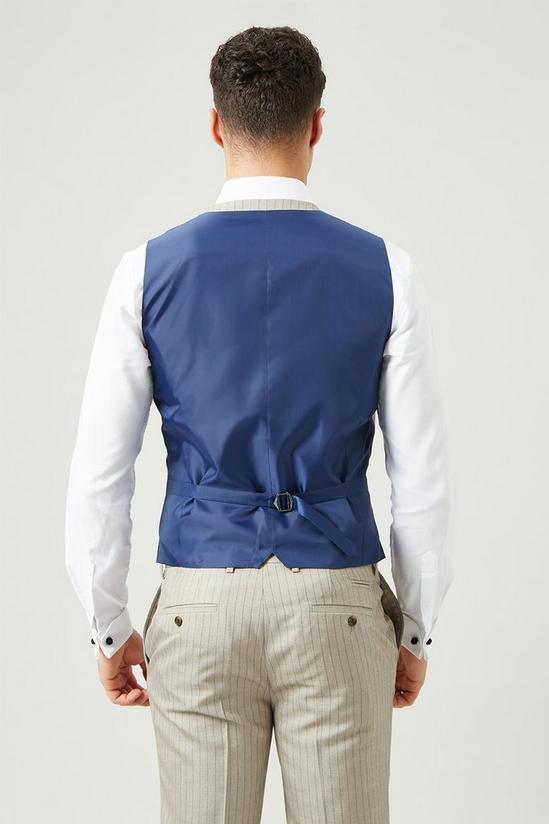 Burton Slim Fit Neutral Stripe Waistcoat 3