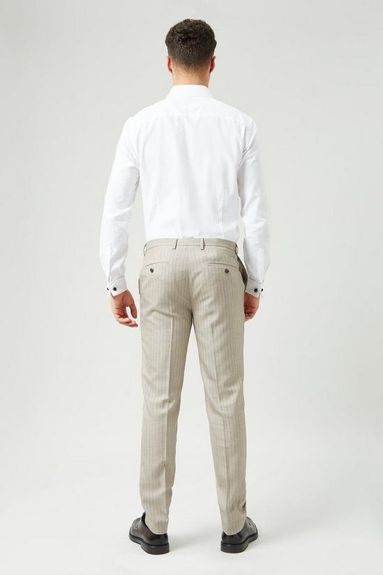 Burton Slim Fit Neutral Stripe Suit Trousers 3