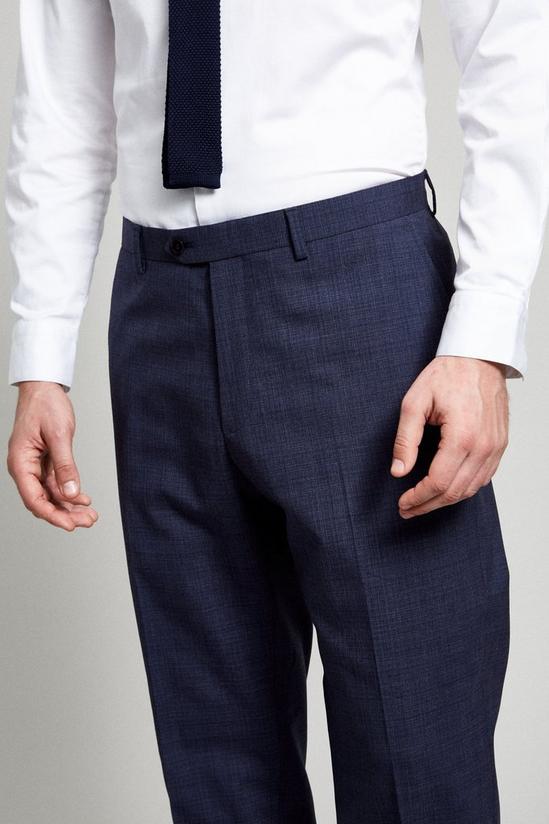 Burton 1904 Slim Fit Navy Cross Hatch Merino Wool Suit Trousers 6