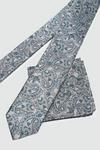 Burton 1904 Silver And Blue Paisley Silk Tie And Pocket Square Set thumbnail 2
