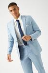 Burton Slim  Blue Cotton Sateen Suit Jacket thumbnail 1