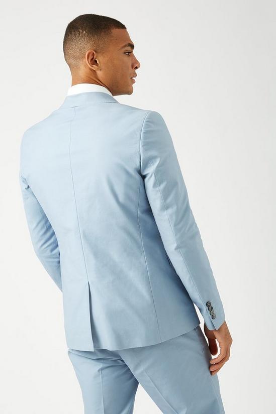 Burton Slim  Blue Cotton Sateen Suit Jacket 3