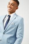 Burton Slim  Blue Cotton Sateen Suit Jacket thumbnail 4