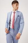 Burton Slim  Blue Cotton  Linen Suit Jacket thumbnail 1