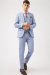 Burton Slim  Blue Cotton  Linen Suit Jacket thumbnail 2