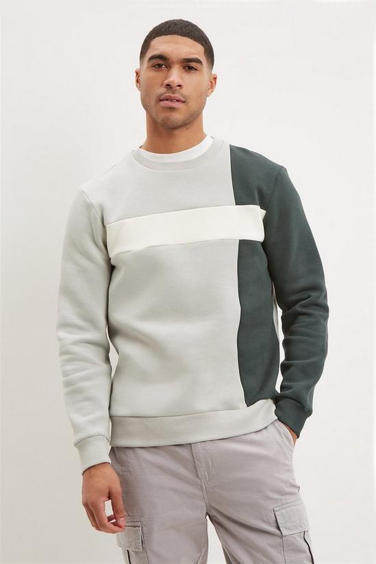 Burton Regular Tri Colour Block Sweatshirt 1