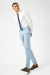 Burton Slim Blue Cotton Sateen Suit Trousers thumbnail 1