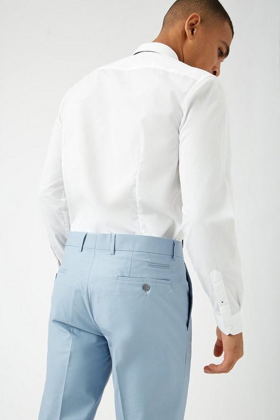 Burton Slim Blue Cotton Sateen Suit Trousers 4