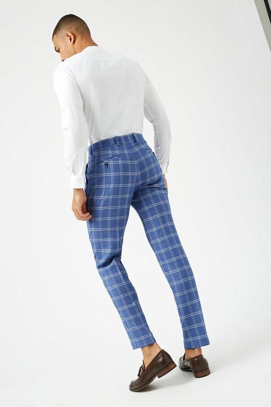 Burton Slim Fit Blue Check Trouser 3