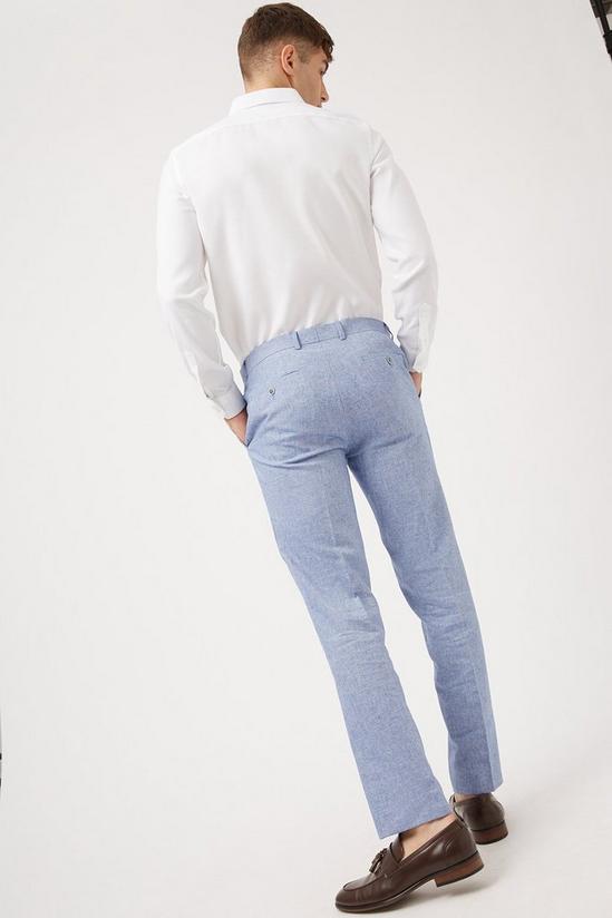 Burton Slim  Blue Cotton  Linen Suit Trouser 3