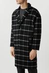 Burton Relaxed Fit Wool Checked Overcoat thumbnail 2