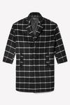 Burton Relaxed Fit Wool Checked Overcoat thumbnail 5