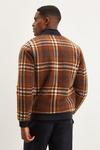 Burton Relaxed Fit Faux Wool Navy Brown Check Bomber thumbnail 3