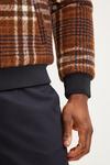 Burton Relaxed Fit Faux Wool Navy Brown Check Bomber thumbnail 4